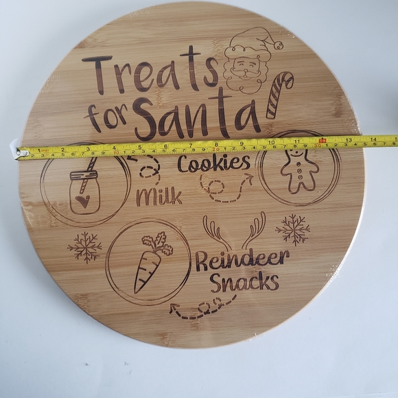 LAZY SUSAN XMAS santas cookie tray, laser engraved Christmas,NEW 14" - Picture 4 of 7